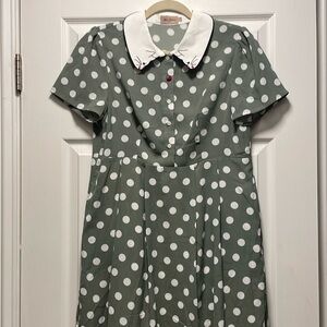 Miss Patina cat collar polka dot dress L